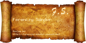 Ferenczy Sándor névjegykártya