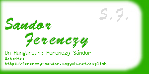 sandor ferenczy business card